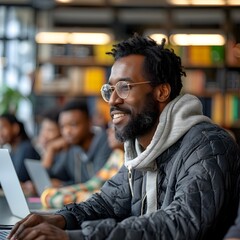 Obraz premium Adult Education Coding Class for Career Changes and Professional Growth