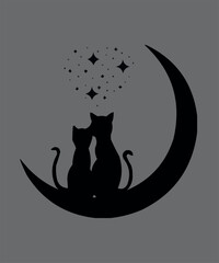 Cat silhouette, vector , t-shirt design