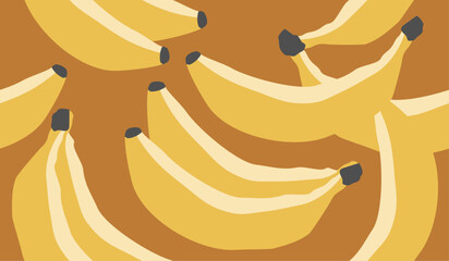 Cute banana fruits pattern background vector design