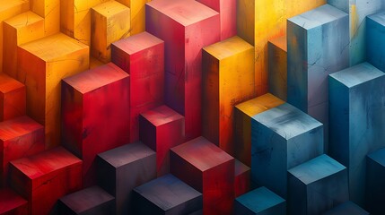 Tilted parallelograms creating imbalance, bright and bold colors, hd quality, digital illustration, geometric precision, high contrast, modern design, artistic composition, elegant simplicity 