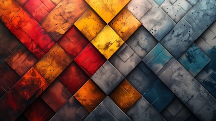 Woven parallelograms in a textile-inspired design, bright and bold colors, hd quality, digital illustration, geometric precision, high contrast, modern design, artistic composition