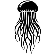 Beautiful jellyfish silhouette