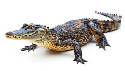 photo of a crocodile isolated on white background