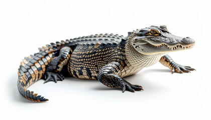 Naklejka premium photo of a crocodile isolated on white background