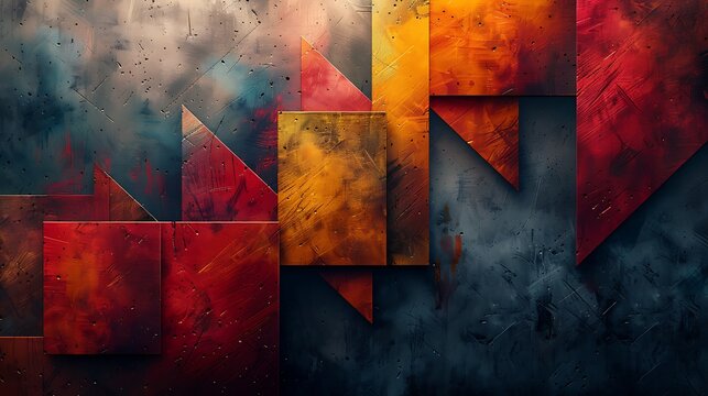 Overlapping parallelograms with blurred edges, bright and bold colors, hd quality, digital illustration, geometric precision, high contrast, modern design, artistic composition, elegant simplicity 