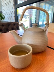 teapot and cup of tea
