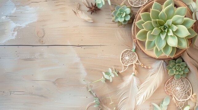  Succulents, feathers, and dreamcatchers - Powered by Adobe
