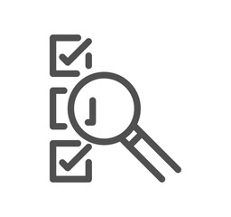 Inspection related icon outline and linear vector.
