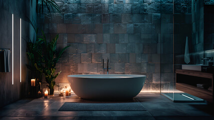 bathroom in the night