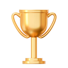 3d realistic golden trophy cup. Stock vector illustration on isolated background.	
