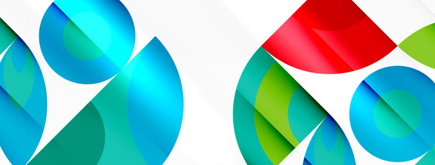 Obraz premium Circles and petals. Geometric beautiful abstract minimal template for Wallpaper, Banner, Background, Card, Book Illustration, landing page