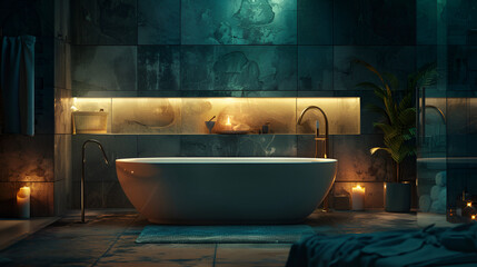 bath in the bathroom