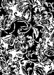 Seamless floral design. Backdrop flowers pattern.