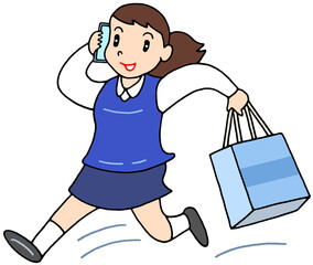 ビジネスのイラスト - OL・事務員・女子社員・電話・会話