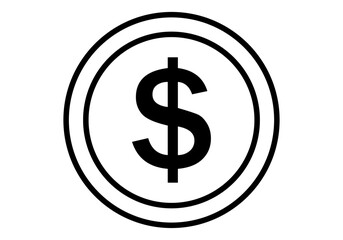 Icono negro de moneda de dólar