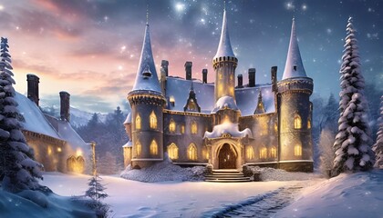 Obraz premium the castle in the snow