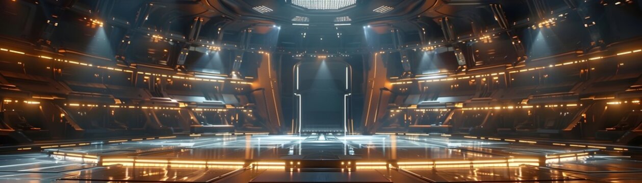 Futuristic Gladiatorial Arena Robots Clash for Philosophical Dominance