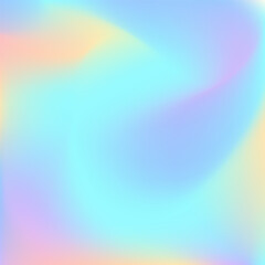 Obraz premium Unicorn pastel gradient. Vector holographic background. Iridescent wallpaper. Rainbow color fairytale hologram art. Pearlescent unicorn fantasy square backdrop. Blurred holo spectrum mash gradient