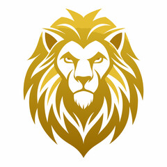 create-a-golden--lion-head-logo--simple-vector-art