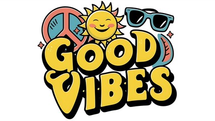 Good Vibes (T-shirt Design Motivational Quote, Illustartion,Typography)