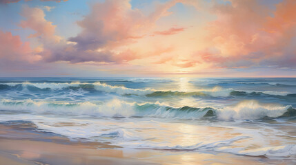 Obraz premium This serene coastal view captures the beauty of nature's artistry. 