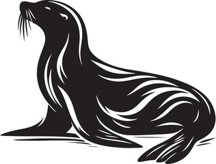 Sea lion silhouette vector  illustration