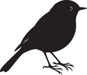Robin silhouette vector illustration