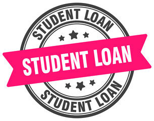 student loan stamp. student loan label on transparent background. round sign