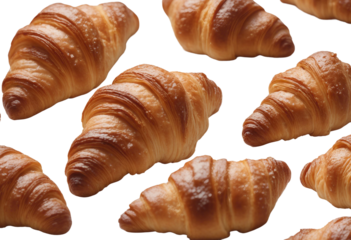 Collection of Delicious Fresh Croissant Isolated on A Transparent Background