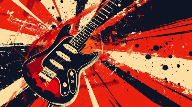 Rock music background. Rock poster. Background for music festival or concert poster or flyer, design template - Powered by Adobe