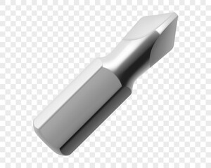 Screwdriver bit isolated on a white background. Realistic 3d vector illustration. Isometric metal bits for screwdriver. Hand tools for repair and construction. Bits for bolts and screws
