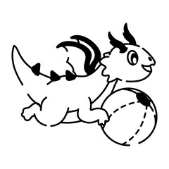 A hand drawn icon of beach dragon