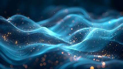 Glowing Ethereal Waves of Digital Energy and Luminous Fractal Patterns in Vibrant Gradient
