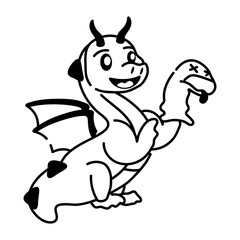 A hand drawn icon of dragon puppet 