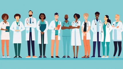 Medical Team and staff , illustration cartoon character
