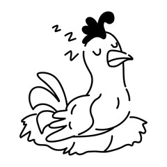 Check out this doodle icon of a sleepy rooster 