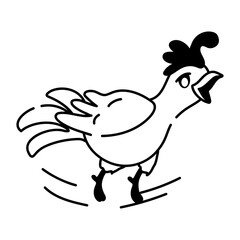 Check out this doodle icon of running chicken 