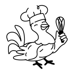 Here’s a doodle icon of chef rooster 