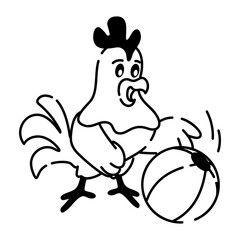 Latest doodle icon of a playing chicken 
