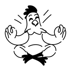Check out this doodle icon of chicken yoga 