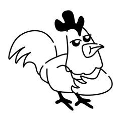 Check out doodle icon of an angry chicken 