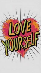 Love Yourself (T-shirt Design Motivational Quote, Illustartion,Typography)