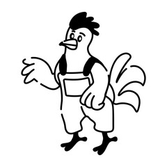 Here’s a doodle icon of a rooster costume 