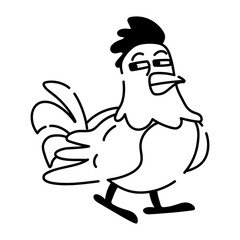 Check out this doodle icon of suspicious chicken 