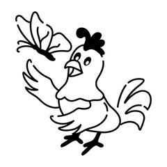 Download doodle icon of playing butterfly 