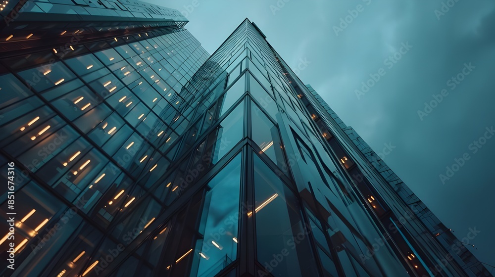 Wall mural Futuristic building architecture business building