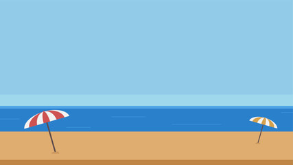 simple summer beach landscape illustration