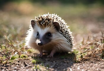 Naklejka premium hedgehog on the ground