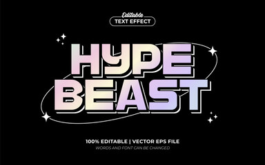 Hypebeast Streetwear Holographic Urban Clothing Brand T Shirt Editable Text Effect, Editable Font Style