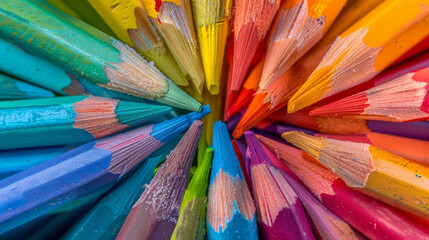 Naklejka premium A vibrant backdrop of pastel hues, resembling the burst of colors from a box of crayons.